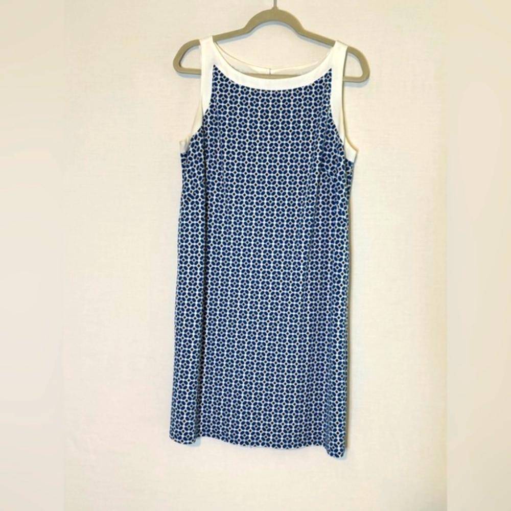 Ann Taylor Blue and White Printed Mini Dress